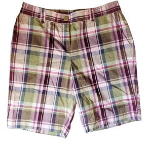 LIZ & CO stretch short plaid 10P